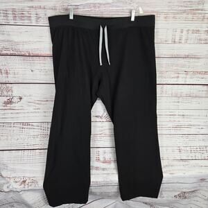 Figs Black Track Pants with White Drawstring